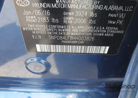 2017 Hyundai Elantra Se из США, поврежденный, VIN 5NPD84LF8HH003826